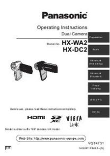 Panasonic HX WA 2 manual. Camera Instructions.